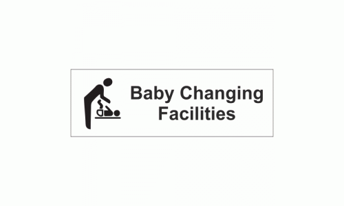 Baby changing facilities sign