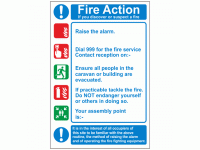 Caravan and lodge fire action notice