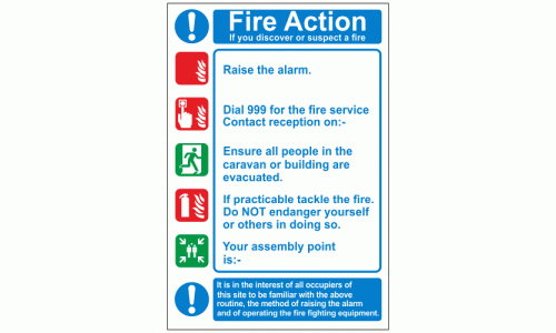 Caravan and lodge fire action notice