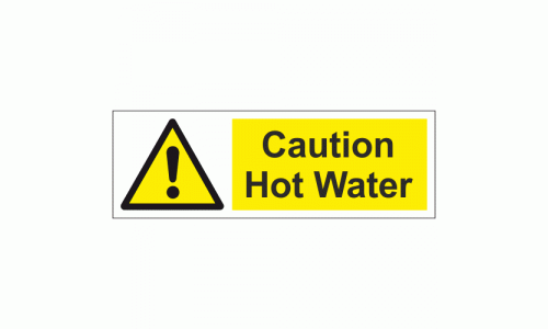 Caution Hot water sticker