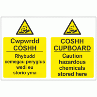 COSHH CUPBOARD Cwpwrdd Welsh English Sign
