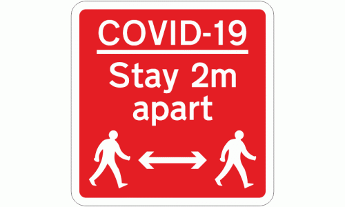 COVID-19 Stay 2m apart sign