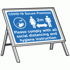 COVID-19 Secure Premises Sign + Stanchion