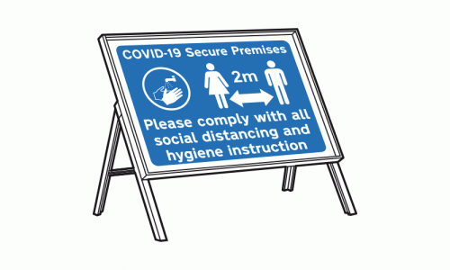 COVID-19 Secure Premises Sign + Stanchion