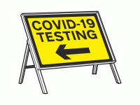 COVID-19 TESTING Arrow Left Sign + St...