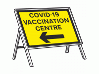 COVID-19 VACCINATION CENTRE LEFT Sign...