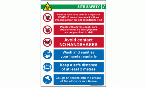 COVID-19 Site Safety Sign | COVID-19 Construction Site Safety Signs