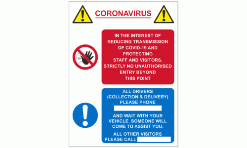 CORONAVIRUS (COVID-19) Sticker - CORONAVIRUS (COVID-19) Delivery and Collection Rules Sign
