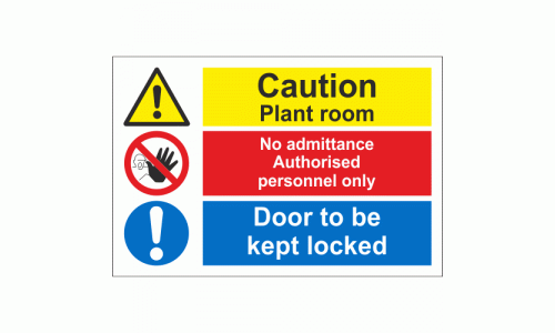 Caution Plant Room Sign