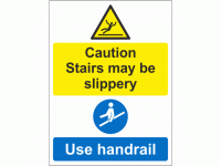 Caution stairs may be slippery use ha...