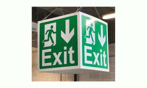 Large Format Cube Exit Hanging Signs
