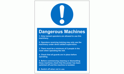 Dangerous Machines Rules Sign