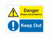 Danger deep excavations keep out sign