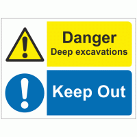 Danger deep excavations keep out sign