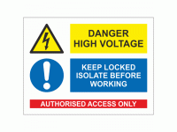 Danger High Voltage Keep Locked Isola...