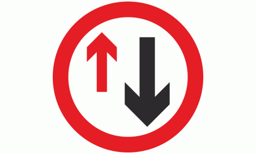 Priority must be given from the opposite direction Social Distancing Anti-Slip Floor Sticker