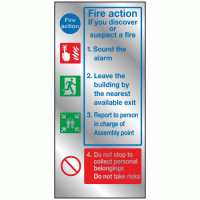 Fire action if you discover or suspect a fire Sign