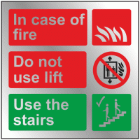 In case of fire do not use lift use the stairs sign