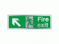 Fire exit left diagonal up sign