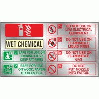 Wet chemical fire extinguisher identification sign