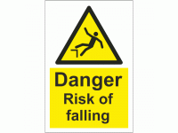 Danger Risk of Falling Sign