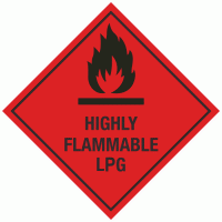 Highly flammable LPG sign