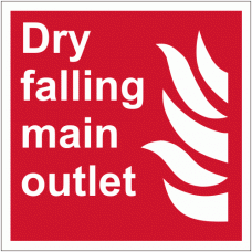Dry falling main outlet sign