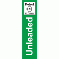 Unleaded Petrol E10 95 Octane Petrol Pump Sign