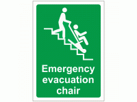 Emergency evacuation chair sign