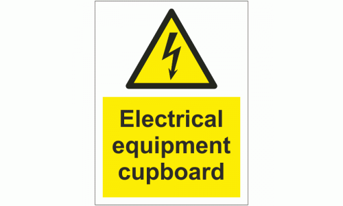 Electrical equipment cupboard sign