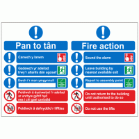5 Point Fire Action Notice - Welsh English Fire Action Notice