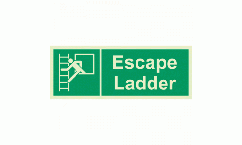 Escape Ladder Photoluminescent Sign