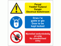 Electrical switchroom Welsh English