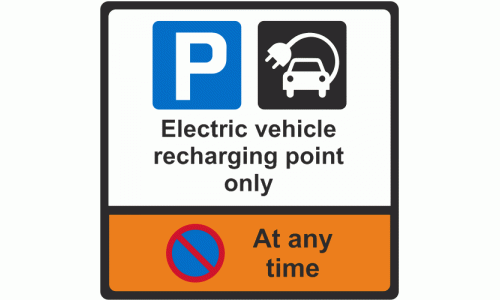 Electric vehicle recharging point only sign only