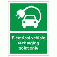 Electrical vehicle recharging point only sign
