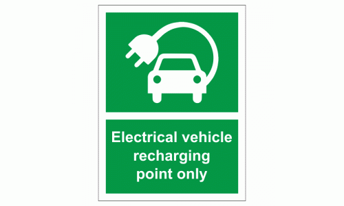 Electrical vehicle recharging point only sign