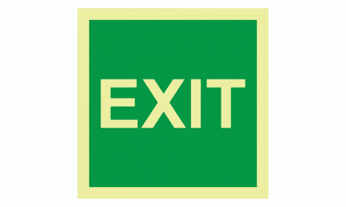 EXIT Photluminescent IMO Safety Sign
