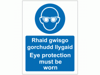 Eye protection must be worn Rhaid gwi...