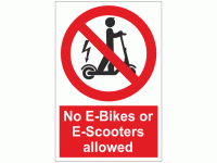 No E-Bikes or E-Scooters Allowed Sign
