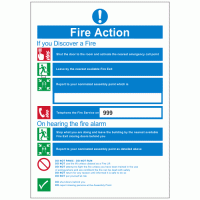 8 Point Fire Action Notice - Do Not Use Lifts Sign