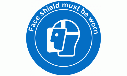Face Shield Must Be Worn Social Distancing Anti-Slip Floor Sticker