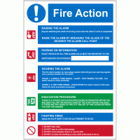 Fire Action Notice for Hospital Corridors