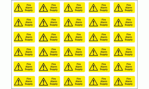 Fire alarm supply labels