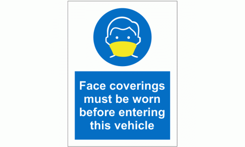 Face Coverings Must Be Worn Before Entering This Vehicle Sign