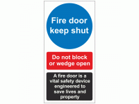 Fire door keep shut do not block or w...