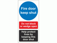 Fire door keep shut do not block or w...