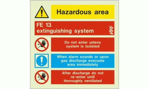 FE 13 Extinguishing System Sign