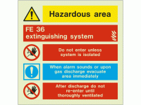 FE 36 Extinguishing System Sign
