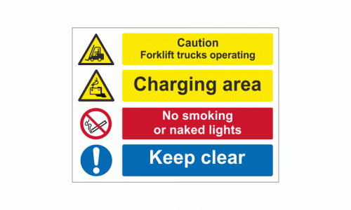 Caution Forklift trucks operating sign