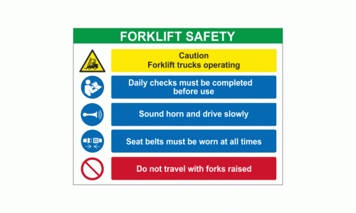 Forklift safety sign